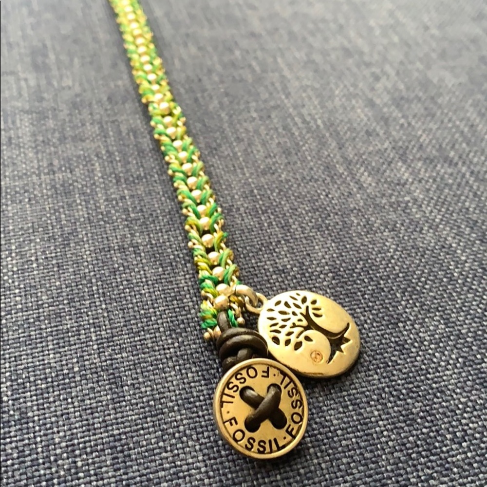 Fossil Green and Gold Bracelet